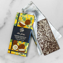 Load image into Gallery viewer, Coconut Lime Leaf Chocolate Bar - Vegan Milène Jardine Chocolatier